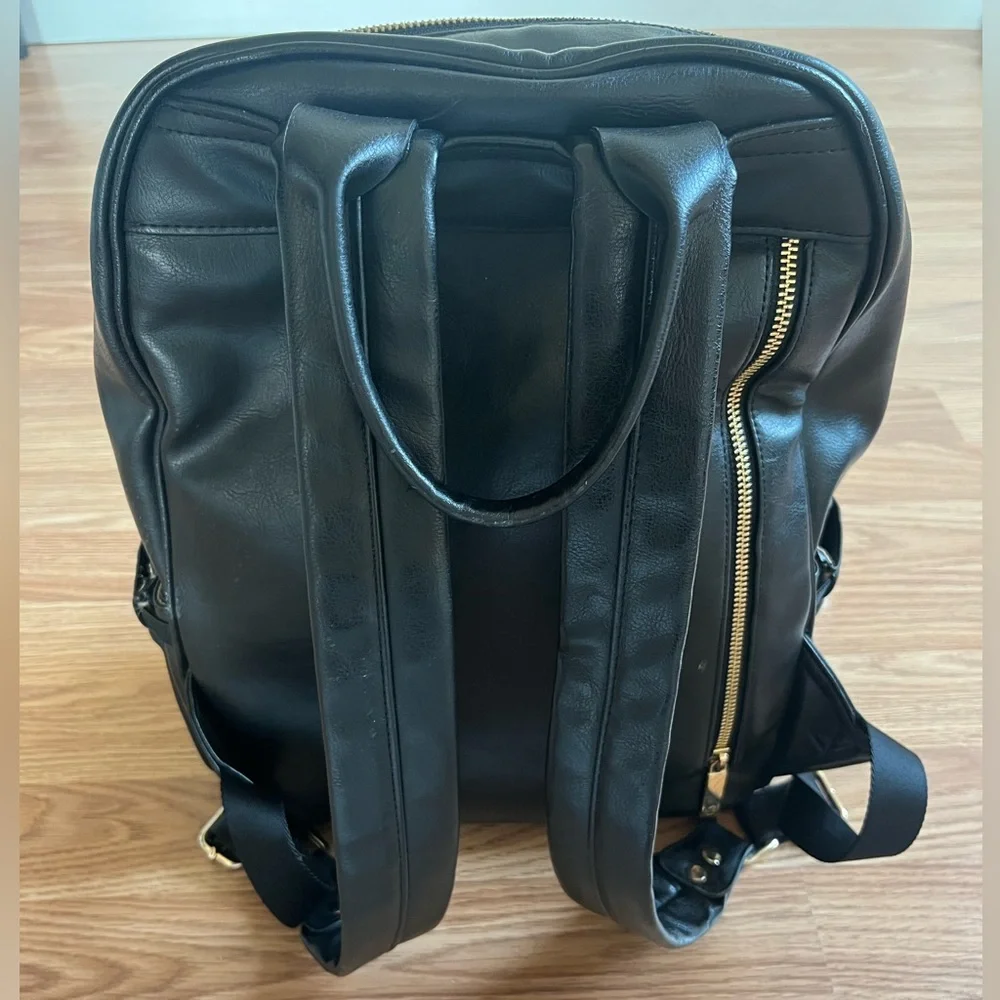 Black Diaper Bag w/ Gold Zippers
